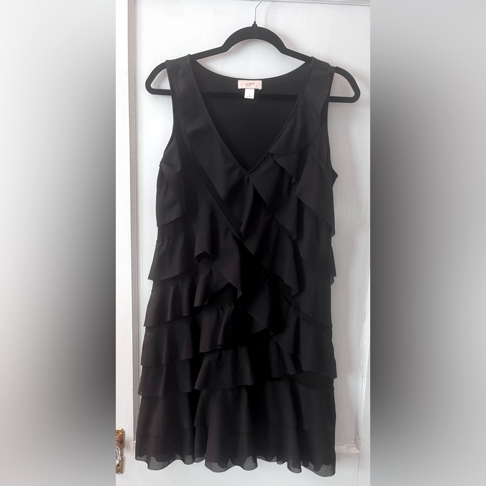 Loft Black Flouncy Dress